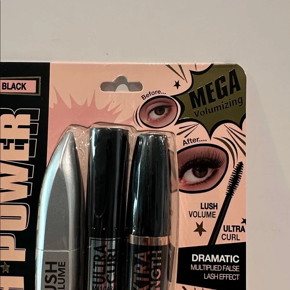 Rockin Beauty Lash Power Jet Black 3 Pc Mascara Set.